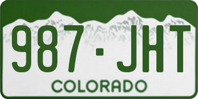 CO license plate 987JHT