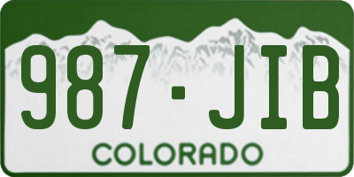 CO license plate 987JIB