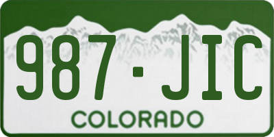 CO license plate 987JIC