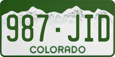 CO license plate 987JID