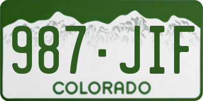 CO license plate 987JIF