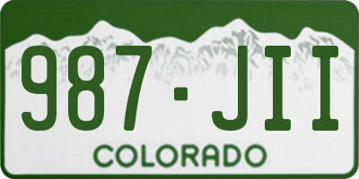 CO license plate 987JII