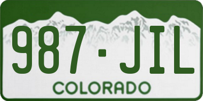 CO license plate 987JIL