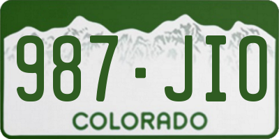 CO license plate 987JIO