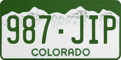 CO license plate 987JIP