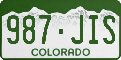 CO license plate 987JIS