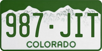 CO license plate 987JIT