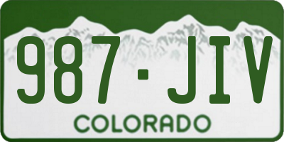 CO license plate 987JIV