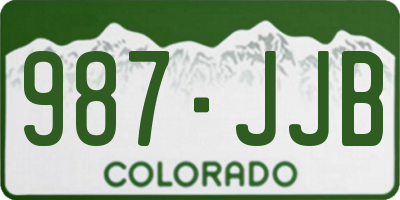 CO license plate 987JJB