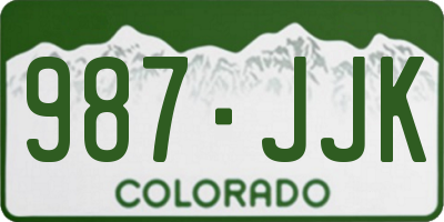 CO license plate 987JJK