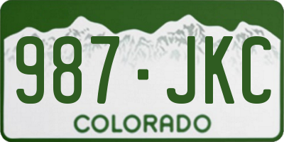 CO license plate 987JKC