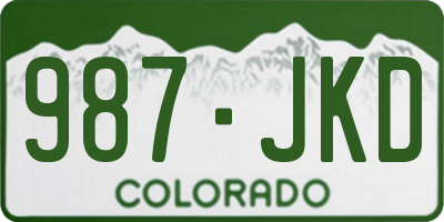 CO license plate 987JKD