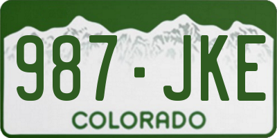 CO license plate 987JKE