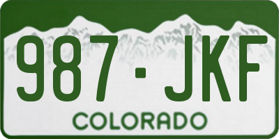 CO license plate 987JKF
