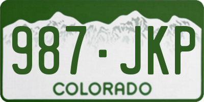 CO license plate 987JKP