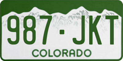 CO license plate 987JKT
