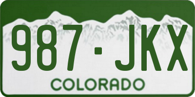 CO license plate 987JKX