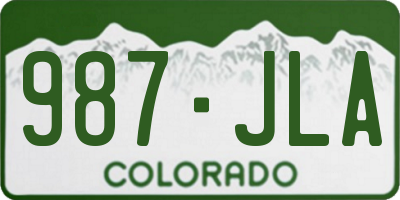 CO license plate 987JLA