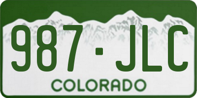 CO license plate 987JLC