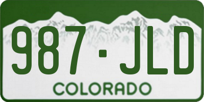 CO license plate 987JLD