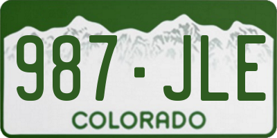 CO license plate 987JLE