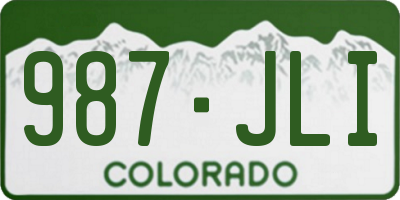 CO license plate 987JLI