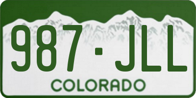 CO license plate 987JLL