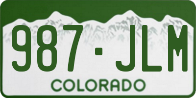 CO license plate 987JLM
