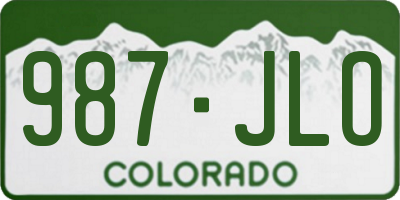 CO license plate 987JLO