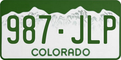 CO license plate 987JLP