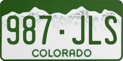 CO license plate 987JLS