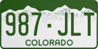 CO license plate 987JLT