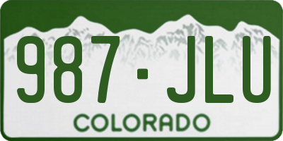 CO license plate 987JLU