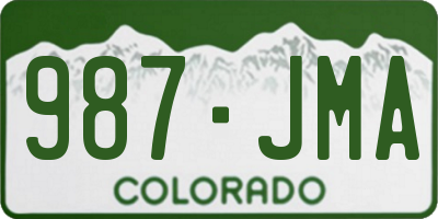 CO license plate 987JMA