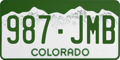 CO license plate 987JMB