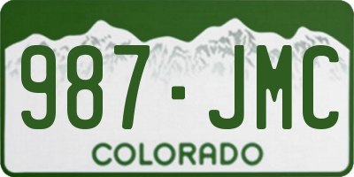 CO license plate 987JMC