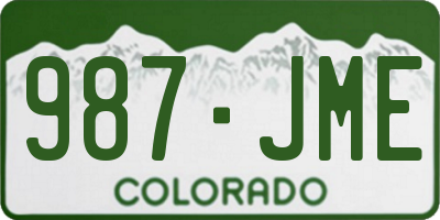 CO license plate 987JME