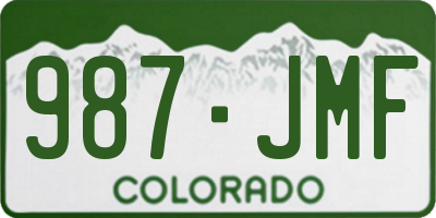 CO license plate 987JMF