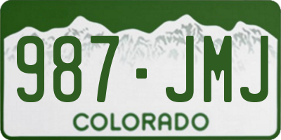 CO license plate 987JMJ