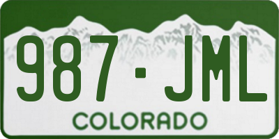 CO license plate 987JML