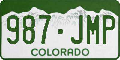 CO license plate 987JMP