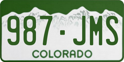 CO license plate 987JMS