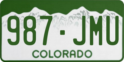 CO license plate 987JMU