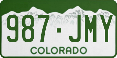 CO license plate 987JMY