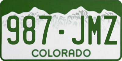 CO license plate 987JMZ