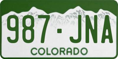 CO license plate 987JNA