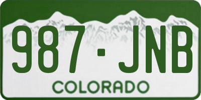 CO license plate 987JNB