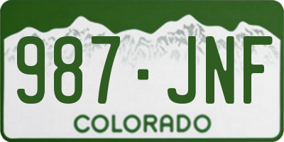 CO license plate 987JNF