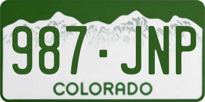 CO license plate 987JNP