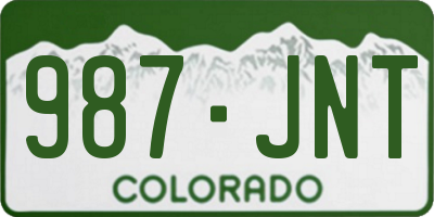 CO license plate 987JNT